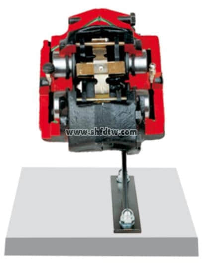 固定鉗盤(pán)式制動(dòng)器解剖模型，帶四個(gè)活塞